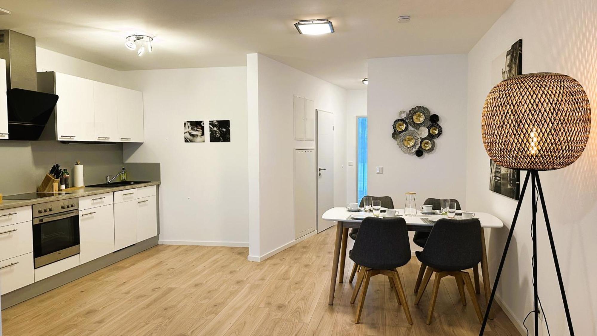 Bohnapartments - Nordkap-Suiten - Gratis Parkplatz - Moderner Neubau - Erdgeschoss - Fussbodenheizung Erfurt Bilik gambar