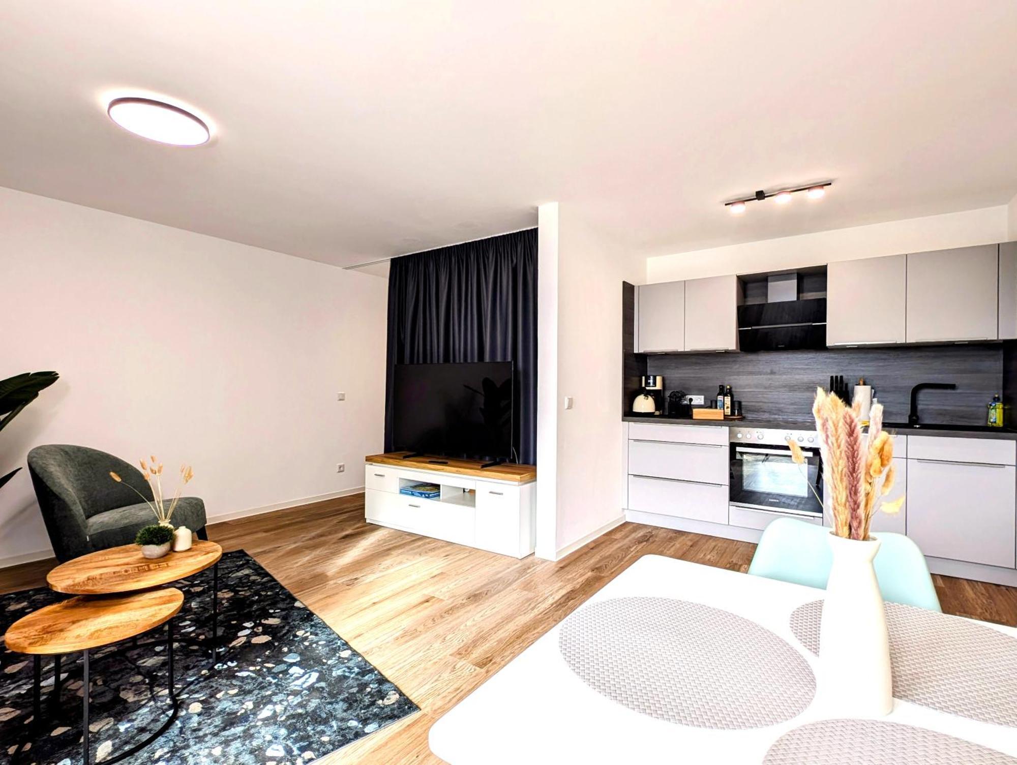 Bohnapartments - Nordkap-Suiten - Gratis Parkplatz - Moderner Neubau - Erdgeschoss - Fussbodenheizung Erfurt Bilik gambar